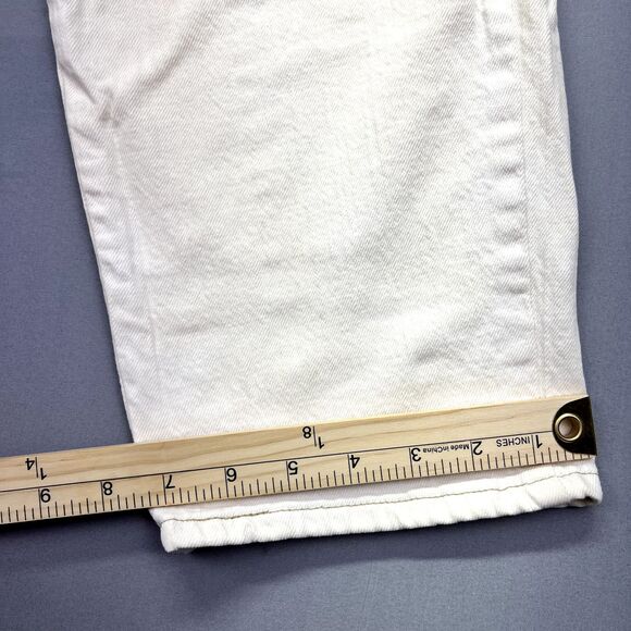 Lee Riders Womens Mom Jeans Size 16M Blue White Relaxed Stretch Cabincore - Picture 6 of 16